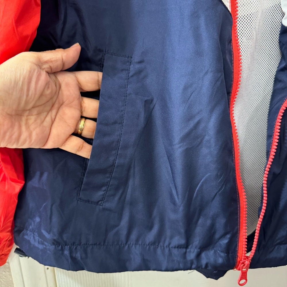 U. S. Polo Assn Raincoat/Windbreaker Hoodie Red/Blue/White Medium Unisex - Picture 5 of 12